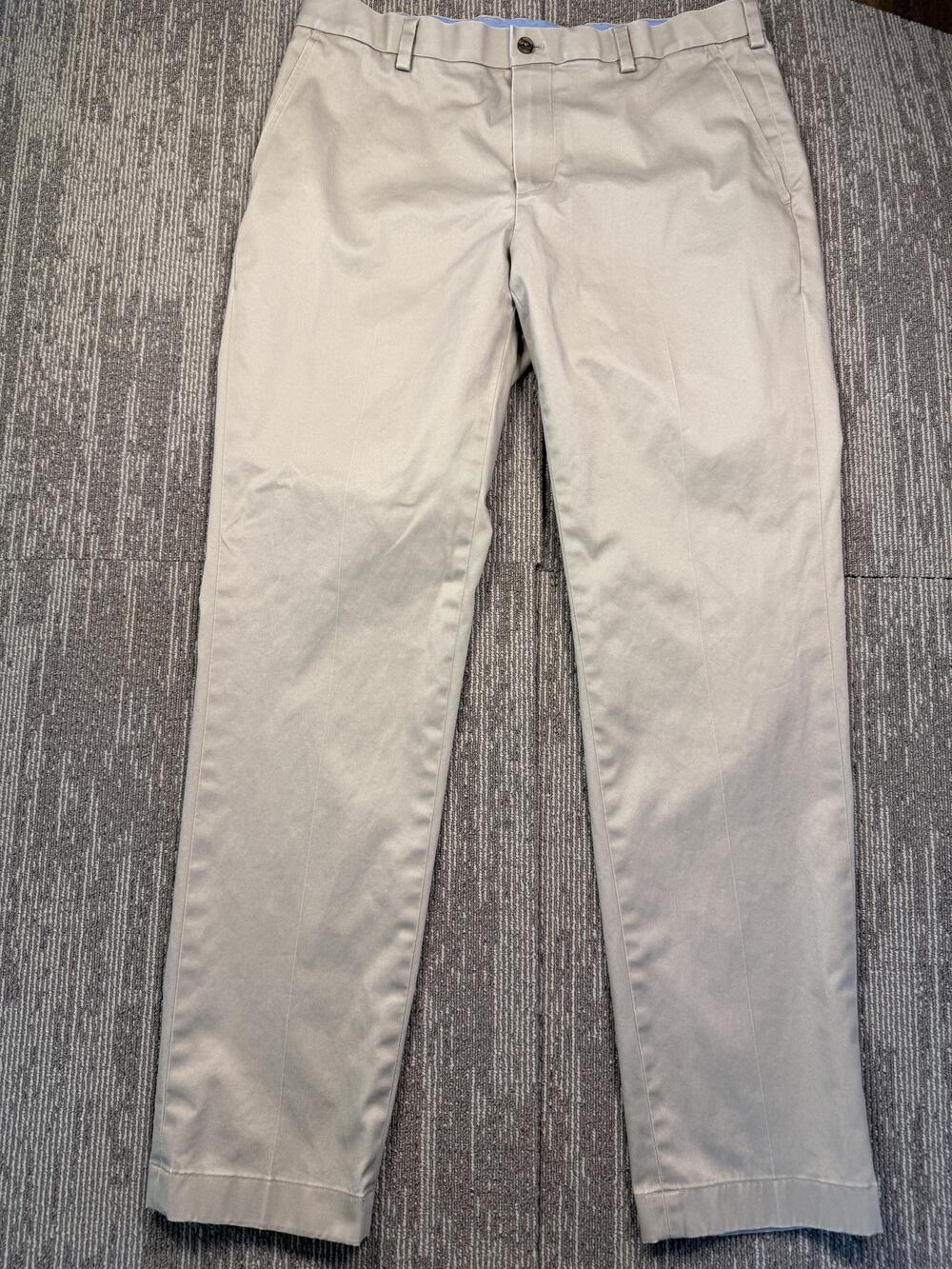 Brooks Brothers Pants Mens 35x32 Beige Advantage Chino Slim Tapered Leg Casual